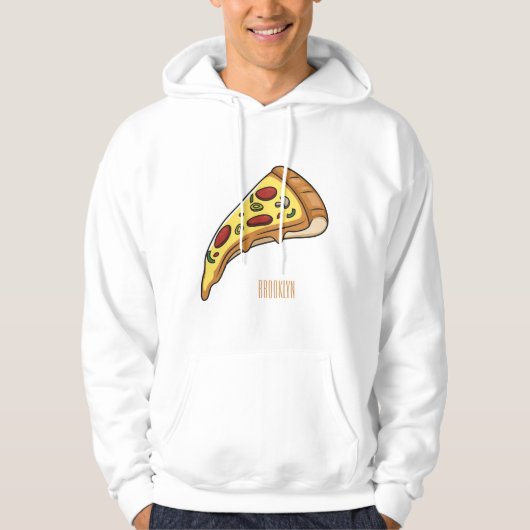 Pizza Cartoon Illustration Hoodie (Vorderseite)