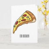 Pizza Cartoon Illustration Karte (Gelbe Blume)