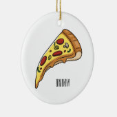 Pizza Cartoon Illustration Keramik Ornament (Rechts)