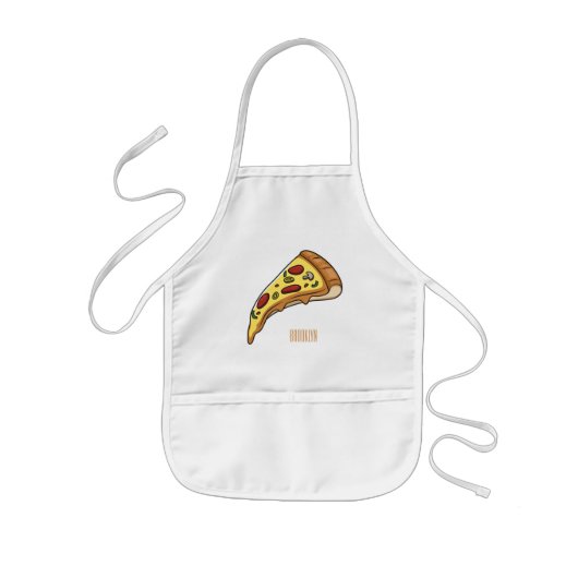 Pizza Cartoon Illustration Kinderschürze (Vorne)
