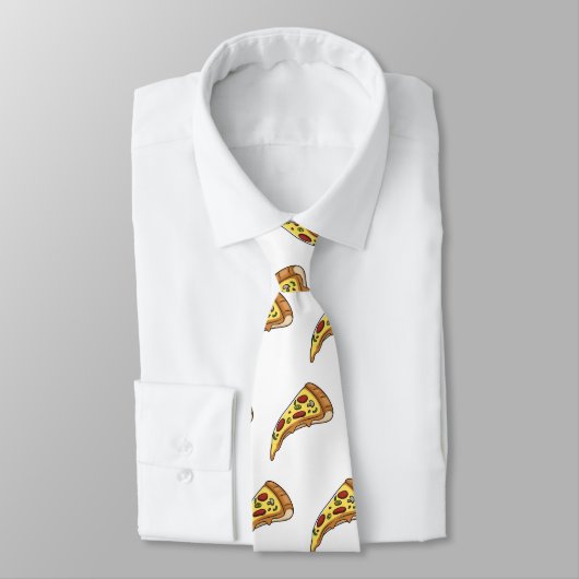 Pizza Cartoon Illustration Krawatte (Gebunden)