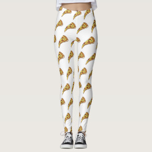 Pizza Cartoon Illustration Leggings