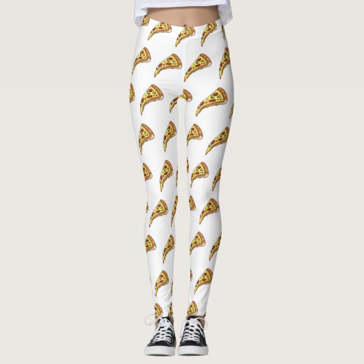 Pizza Cartoon Illustration Leggings (Vorderseite)