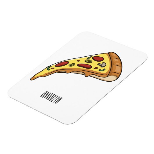 Pizza Cartoon Illustration Magnet (Linke Seite)