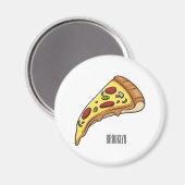 Pizza Cartoon Illustration Magnet (Vorderseite/Rückseite)