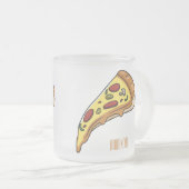 Pizza Cartoon Illustration Mattglastasse (VorderseiteRechts)