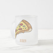 Pizza Cartoon Illustration Mattglastasse (Vorderseite Links)