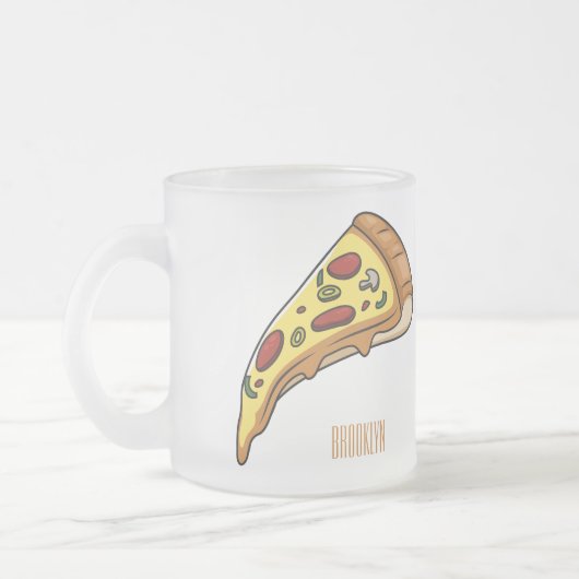 Pizza Cartoon Illustration Mattglastasse (Links)
