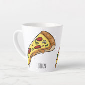 Pizza Cartoon Illustration Milchtasse (Linke Ecke)