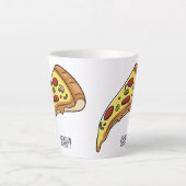 Pizza Cartoon Illustration Milchtasse (Vorderseite)