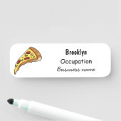 Pizza Cartoon Illustration Namensschild (Beispiel)