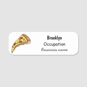 Pizza Cartoon Illustration Namensschild
