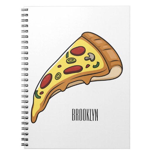 Pizza Cartoon Illustration Notizblock (Vorderseite)