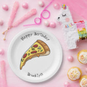 Pizza Cartoon Illustration Pappteller (Party)