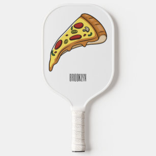 Pizza Cartoon Illustration Pickleball Schläger