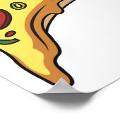 Pizza Cartoon Illustration Poster (Ecke)