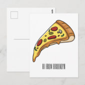 Pizza Cartoon Illustration Postkarte (Vorne/Hinten)