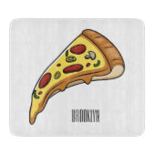 Pizza Cartoon Illustration Schneidebrett (Vorderseite)