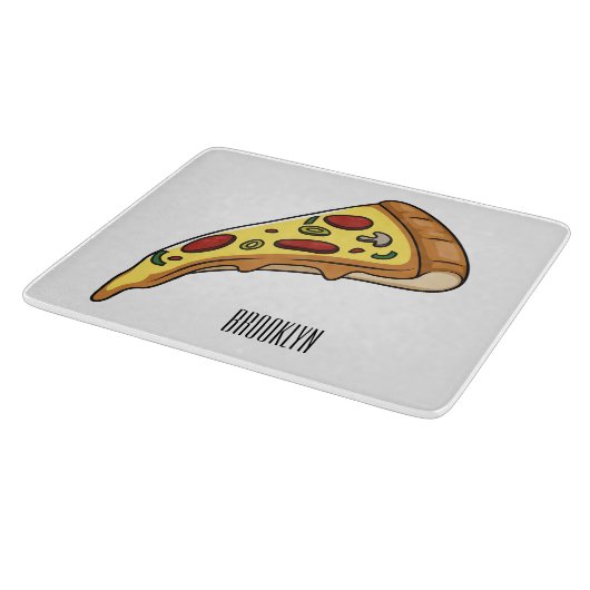 Pizza Cartoon Illustration Schneidebrett (Ecke)