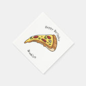 Pizza Cartoon Illustration Serviette (Ecke)