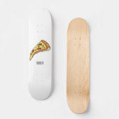 Pizza Cartoon Illustration Skateboard (Vorderseite)