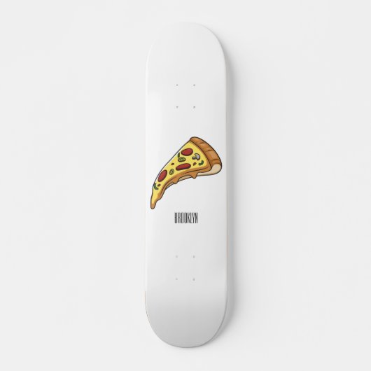 Pizza Cartoon Illustration Skateboard (Vorne)
