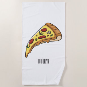 Pizza Cartoon Illustration Strandtuch