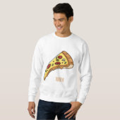 Pizza Cartoon Illustration Sweatshirt (Vorne ganz)