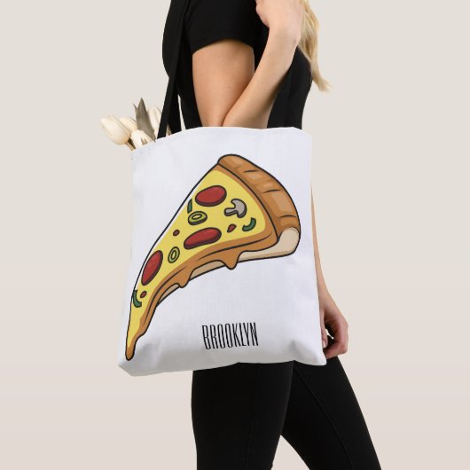 Pizza Cartoon Illustration Tasche (Von Nahem)