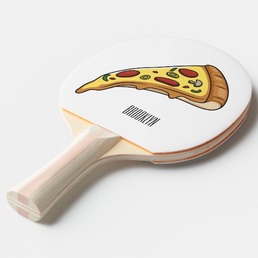 Pizza Cartoon Illustration Tischtennis Schläger (Vorderseite)