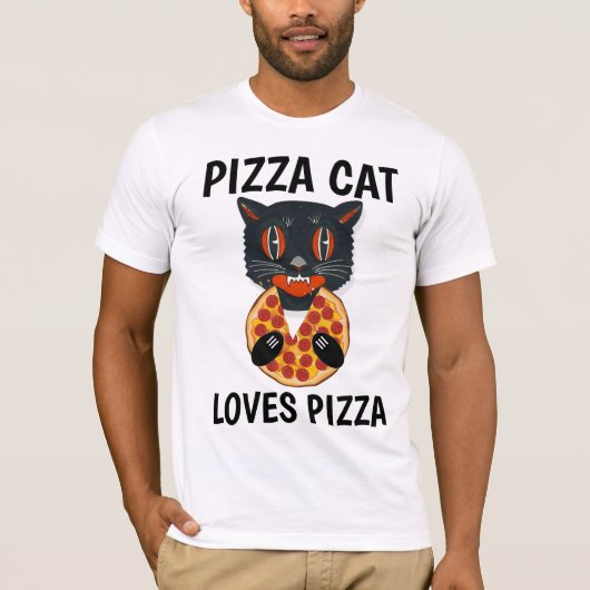 PIZZA CAT Funny T - Shirt (Vorderseite)