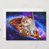 Pizza Cat im Weltraum Funny Einladung (Rückseite)