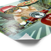 Pizza cat - Katze - Pizzeria Fotodruck (Ecke)