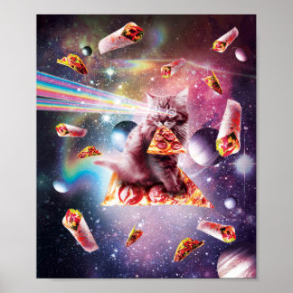 Pizza Cat - Rainbow Laser, Taco, Burri Poster