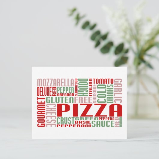 Pizza chitChat Postkarte (Stehend Vorderseite)