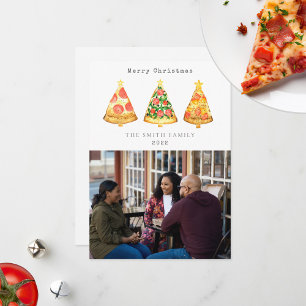 Pizza Christmas Family Foto Feiertagskarte