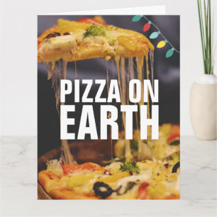 PIZZA CHRISTMAS FUNNY Grußkarte Karte