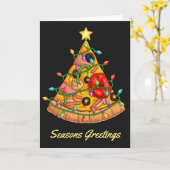 Pizza Christmas Karte (Gelbe Blume)