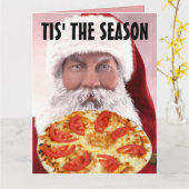 PIZZA CHRISTMAS SANTA BIG GREETKARTEN KARTE (Gelbe Blume)