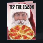 PIZZA CHRISTMAS SANTA BIG GREETKARTEN KARTE<br><div class="desc">PIZZA SANTA CHRISTMAS CARD</div>