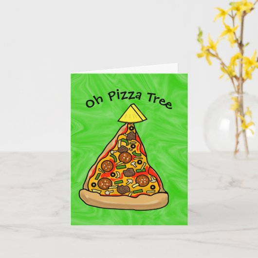 Pizza Christmas Tree Card Karte (Gelbe Blume)