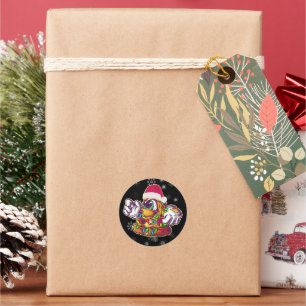 Pizza Christmas Tree - Funny Xmas Food Runder Aufkleber