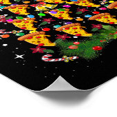 Pizza Christmas Tree Light Pizza Fast Food Lover X Poster (Ecke)