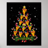 Pizza Christmas Tree Light Pizza Fast Food Lover X Poster (Vorne)