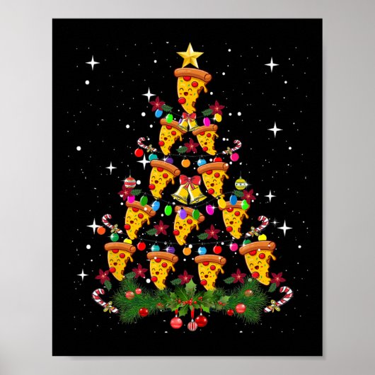 Pizza Christmas Tree Light Pizza Fast Food Lover X Poster (Vorne)
