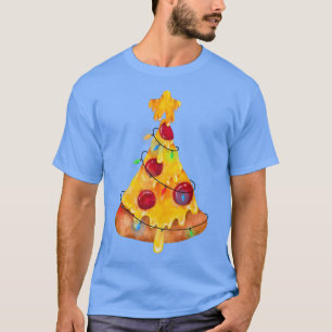 Pizza Christmas Tree Lights Merry Xmas Crustmas Bo T-Shirt