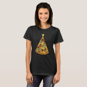 Pizza Christmas Tree Lights Xmas Boys Men Crustmas T-Shirt (Vorne ganz)