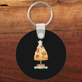Pizza Christmas Tree Lights Xmas Gamer Schlüsselanhänger (Vorderseite)