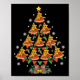 Pizza Christmas Tree Pizza Fast Food Lover Xmas Poster