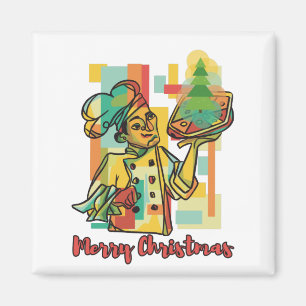 Pizza Christmas Tree - Pizza Koch - Weihnachtsgrüß Magnet